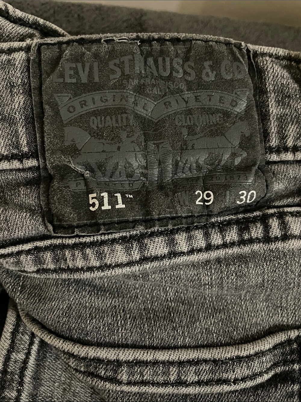 Levi Strauss & Co. 511 Slim Fit Jeans in Washed Black Grey 29x30